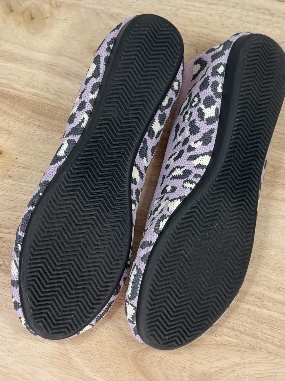 Steven Steve Madden Leopard Print Knit Ballet Flats Lilac Purple Size 8